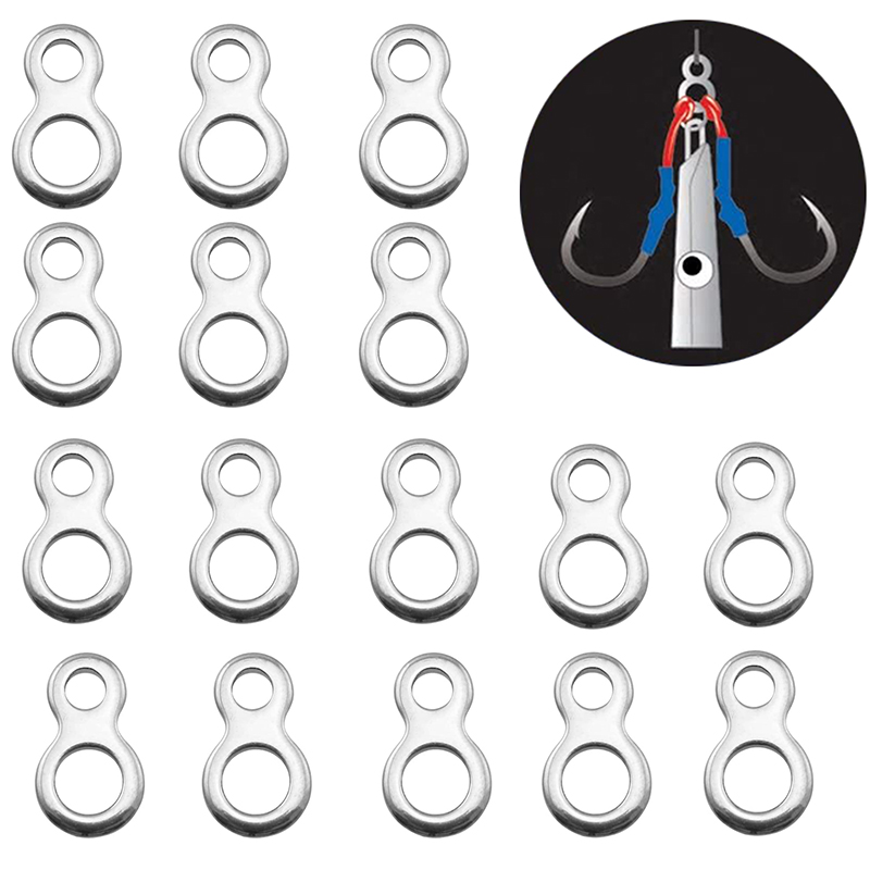 Fishing Lure Jig - 10-50Pcs Stainless Steel Fishing Solid Ring