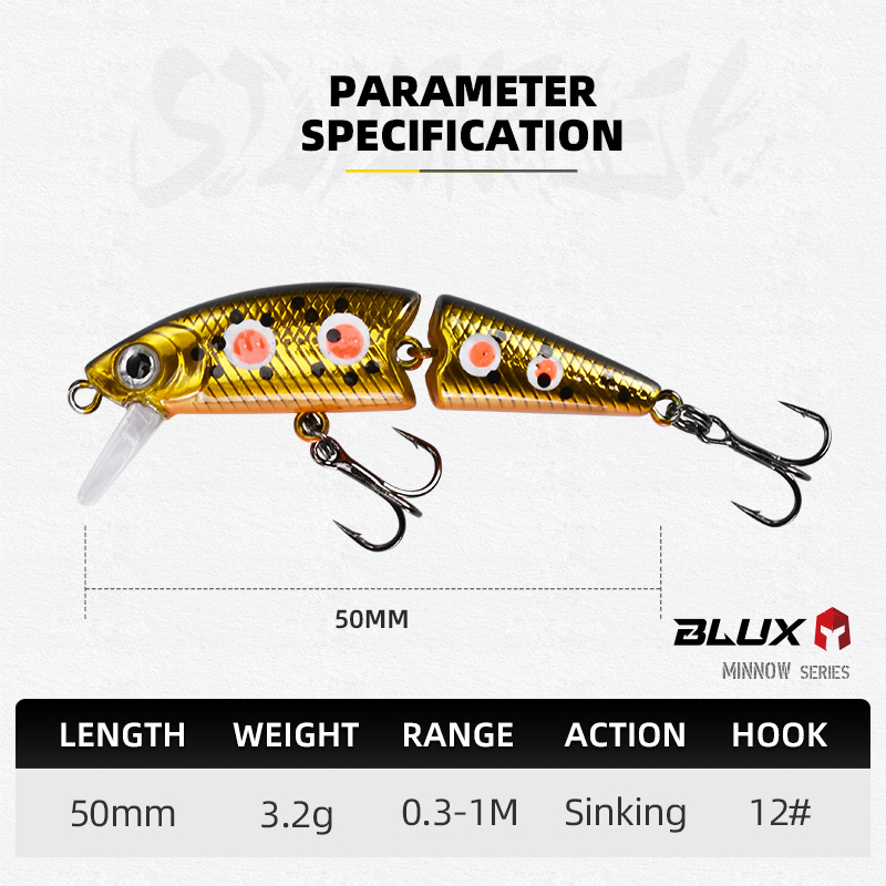 BLUX DR. Minnow Joint 50S Swim - Fishing Lure Popper recension och pris