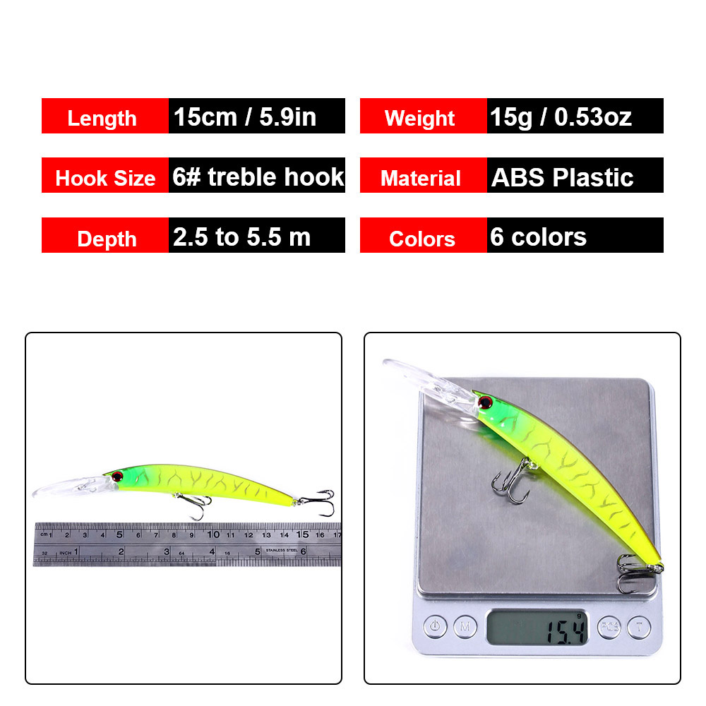 1PCS 15cm 15g  Deep Diving Jer - Fishing Lure Spoon recension och pris
