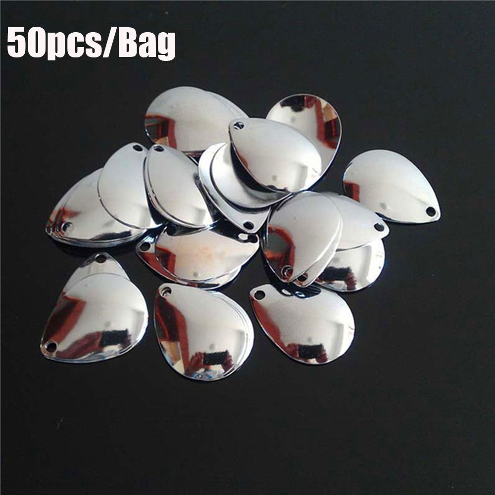 50PCS Silver Smooth Nickel Seq - Fishing Lure Spoon recension och pris