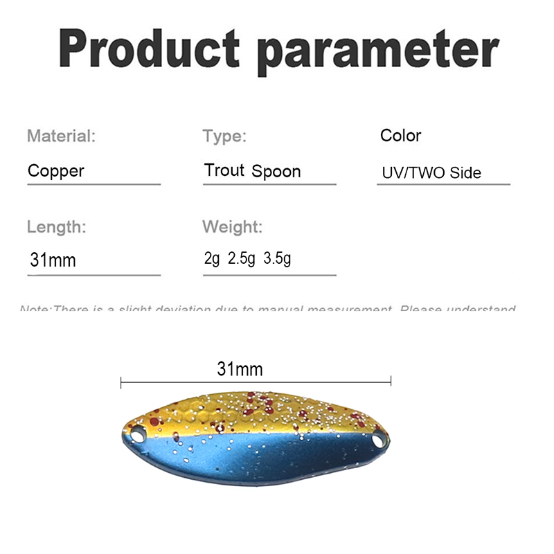 TROUT Spoon 2g 2.3g 3.5g Metal - Fishing Lure Spoon recension och pris