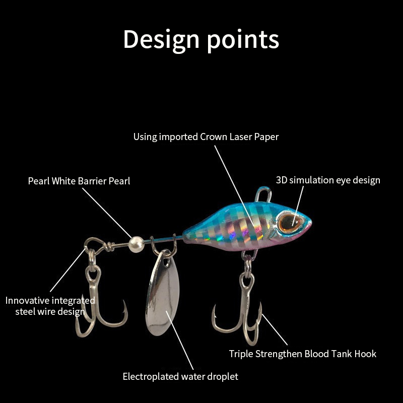 Rotating Tail VIB Vibration Ba - Fishing Lure Spoon recension och pris